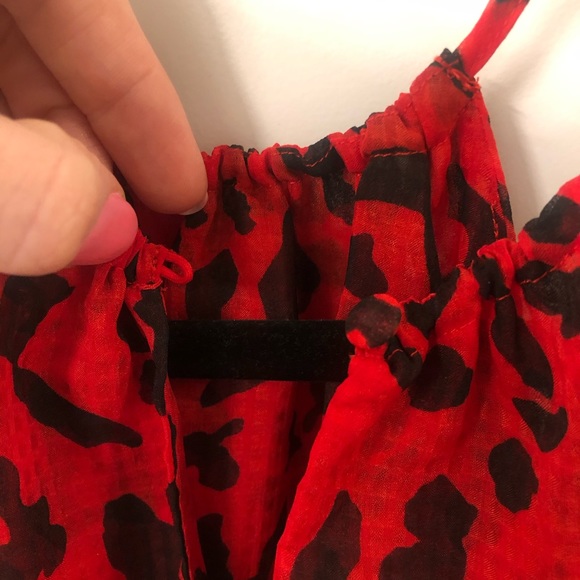 Who What Wear Red Cheetah Print Halter Blouse - Picture 5 of 9